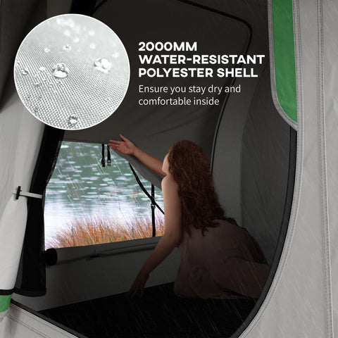Image of 2000mm Waterproof SUV Tent, Car Tent with 3 Doors and Mesh Window, for 5-6 Person Camping Travel, Grey and Green