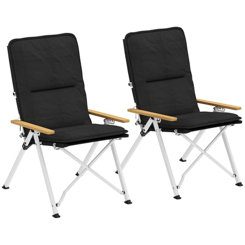 Image of camping furniture - Camping Chairs 2 Pack, Portable Folding Camp Chair with Padded Seat and Bag, Outdoor High Back Recl
