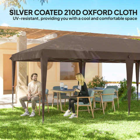 Image of 10' x 20' Outdoor Pop Up Canopy Tent Party Tent Instant Shelter W/ Carrying Bag, Coffee