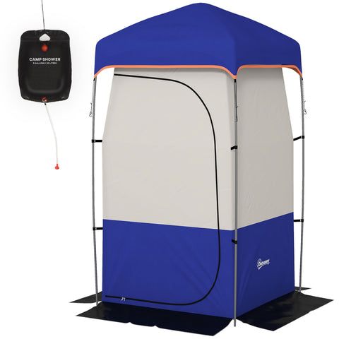 Image of camping tent - Camping Shower Tent, Portable Privacy Shelter with Solar Shower Bag, Removable Floor and Carrying Bag, B