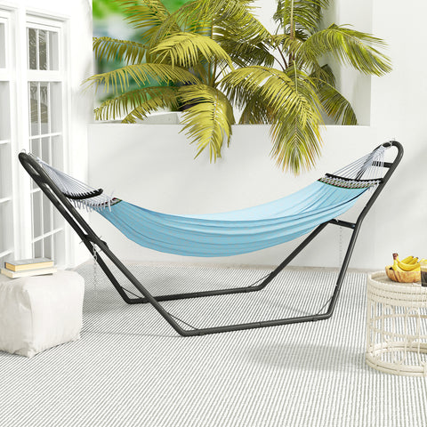 Image of Hammock Stand with Adjustable Height Steel Frame for 0.8" -1.2" Person 109.4" Black