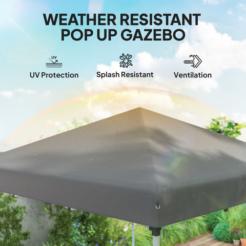 Image of 10' x 10' Pop Up Canopy with Sidewalls, Roller Bag, Height Adjustable Instant Tent for Outdoor, Garden, Patio, Grey