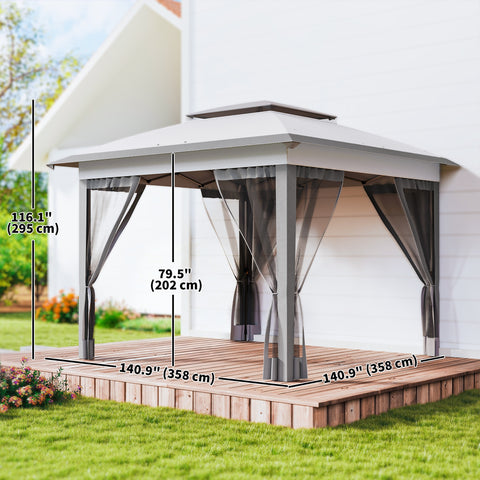 Image of 12' x 12' Pop Up Canopy Sun Shade Instant Tent Folding with Mesh Sidewalls, Grey