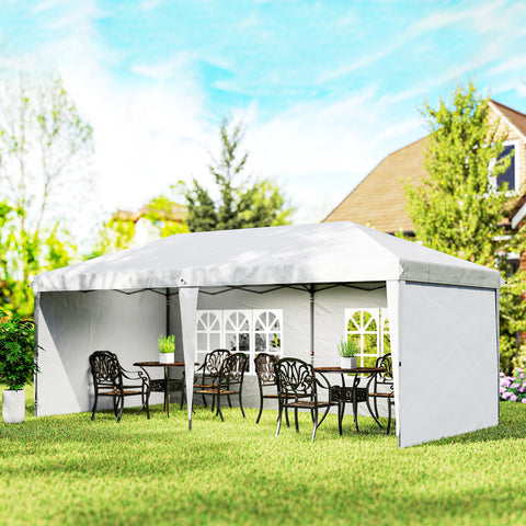 Image of 10' x 20' Outdoor Pop Up Canopy Tent Party Tent Instant Shelter W/ Carrying Bag, White