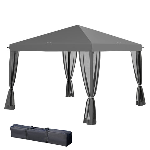 Image of pop up canopy - 10' x 10' Pop Up Canopy Tent Gazebo, Foldable Canopy Tent with Zipper Mesh Sidewalls, Light Grey