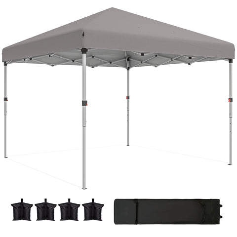 Image of pop up canopy - 10' x 10' Pop Up Canopy with Sidewalls, Roller Bag, Height Adjustable Instant Tent for Outdoor, Garden,