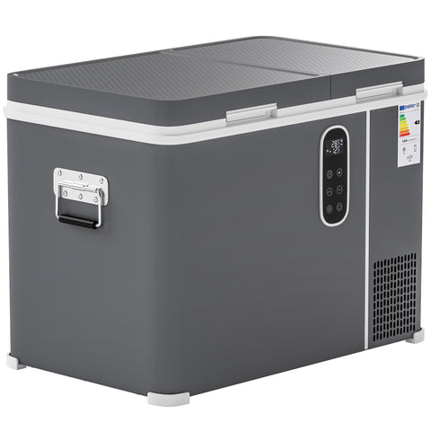 Image of electric cooler - 12 Volt Car Refrigerator, Dual Zone 48 QT Car Fridge with App Control, 12/24V DC and 100-240V AC,