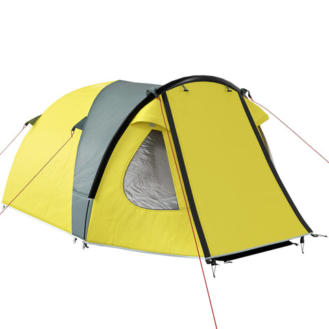 Image of camping tent - 3-4 Person Camping Tent, Easy Set Up Dome Tent with Porch, Waterproof Family Tent with Bedroom and Sewn-