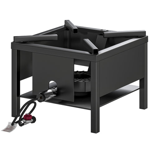 Image of camping gear - Camping Stove, 65000 BTU High Pressure Propane Stove Outdoor Burner with Detachable Burner, Black