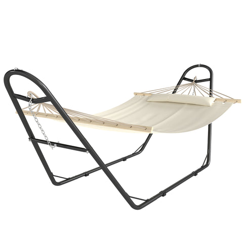 Image of camping hammock - Hammock with Stand, Heavy Duty Camping Hammock with Detachable Pillow and Spreader Bar, 264 lbs Capac