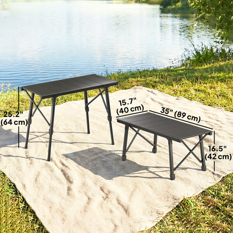 Image of Folding Picnic Table Heavy Duty Camping Table with Removable Plates Non-slip Feet for Outdoor BBQ