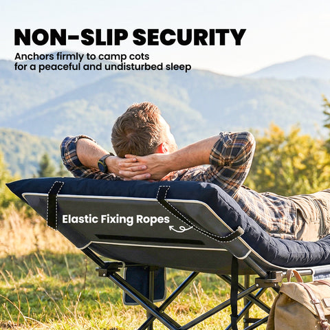 Image of Sleeping Mat, Camping Mat Pad with Elastic Straps, Dark Grey