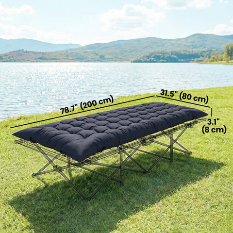 Image of Sleeping Mat, Camping Mat Pad with Elastic Straps, Dark Grey