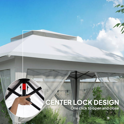 Image of 12' x 12' Foldable Pop-up Party Tent Instant Canopy Sun Shade Gazebo Shelter with Steel Frame, Light Grey