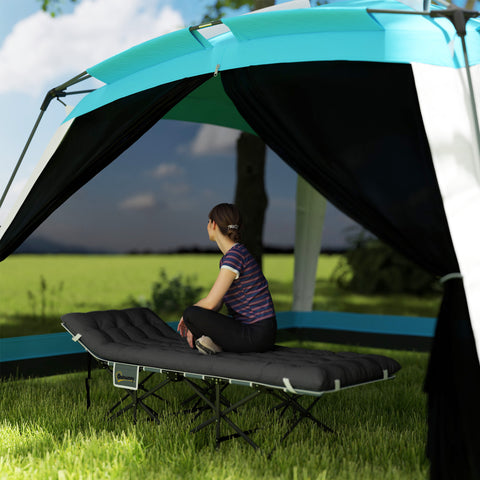Image of 26.8" Wide Folding Bed, Camping Cot for Adults with Cushion, Carry Bag, Max Load 330 LBS, Black