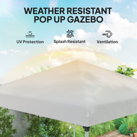 Image of 10' x 10' Pop Up Canopy with Sidewalls, Roller Bag, Height Adjustable Instant Tent for Outdoor, Garden, Patio, White