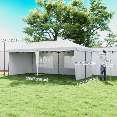Image of 10' x 20' Outdoor Pop Up Canopy Tent Party Tent Instant Shelter W/ Carrying Bag, White