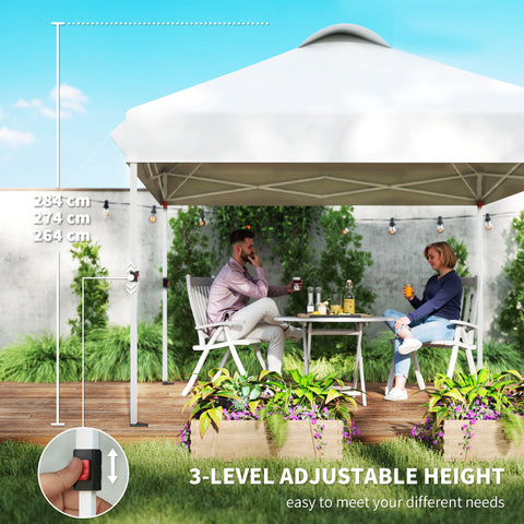 Image of 10' x 10' Pop Up Canopy Tent, Instant Sun Shelter, Tents for Parties, with Wheeled Carry Bag, White