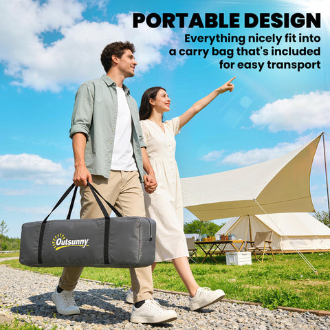 Image of Camping Tent for 6-8 Man with 2000mm Waterproof Rainfly and Carry Bag for Fishing Hiking Festival, Dark Grey
