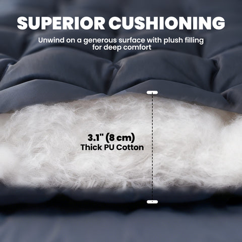 Image of Sleeping Mat, Camping Mat Pad with Elastic Straps, Dark Grey