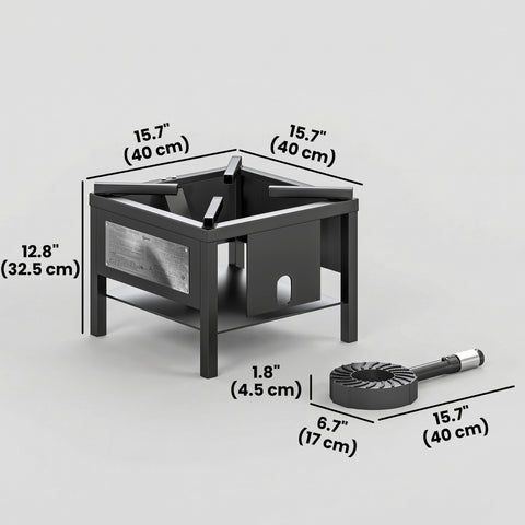 Image of Camping Stove, 65000 BTU High Pressure Propane Stove Outdoor Burner with Detachable Burner, Black