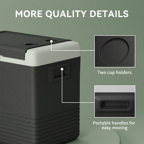 Image of 12 Volt Car Refrigerator, 53QT Car Fridge Electric Cooler, 12/24V DC and 100-240V AC, -68-68 ℉, Portable Refrigerator
