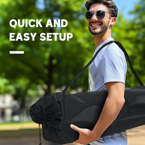 Image of Portable Camp Chair, Double Camping Chair with Cup Holders and Carry Bag, Support 551 lbs, Navy Blue