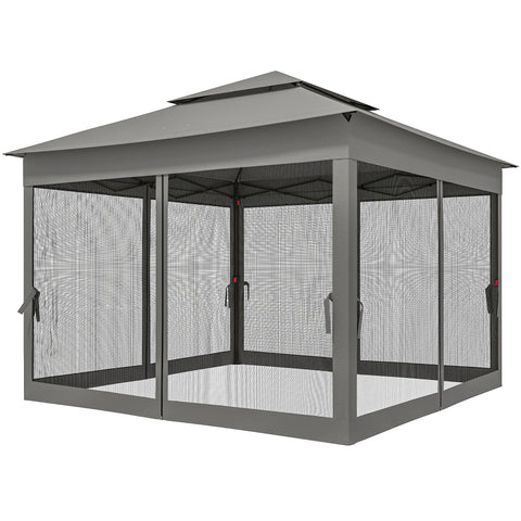 Image of pop up canopy - 11' x 11' Pop Up Canopy 2-Tier Soft Top Shelter Event Tent w/ Netting Carry Bag for Patio Backyard Gard