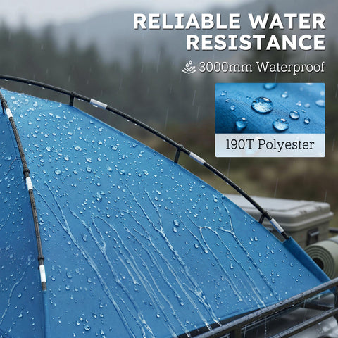 Image of Car Awning Camping Tailgate Tent for SUV, 3000mm Waterproof Car Side Awning with Carry Bag, Light Blue
