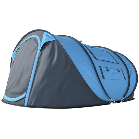 Image of camping tent - 4 Person Camping Tent, Easy Pop Up Tent with Doors, Windows and Carry Bag, Automatic Setup Tent for Hiki