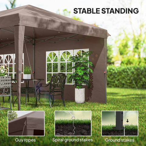 Image of 10' x 20' Outdoor Pop Up Canopy Tent Party Tent Instant Shelter W/ Carrying Bag, Coffee