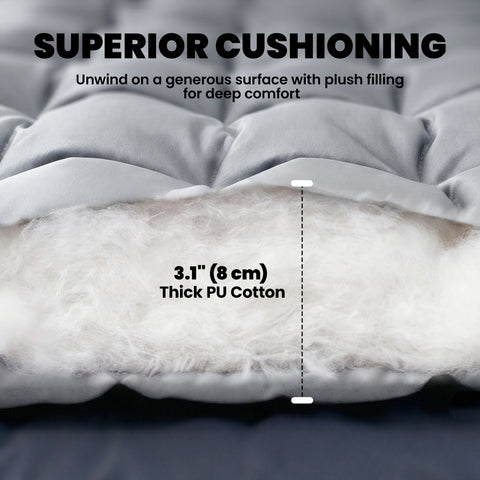 Image of Sleeping Mat, Camping Mat Pad with Elastic Straps, Light Grey