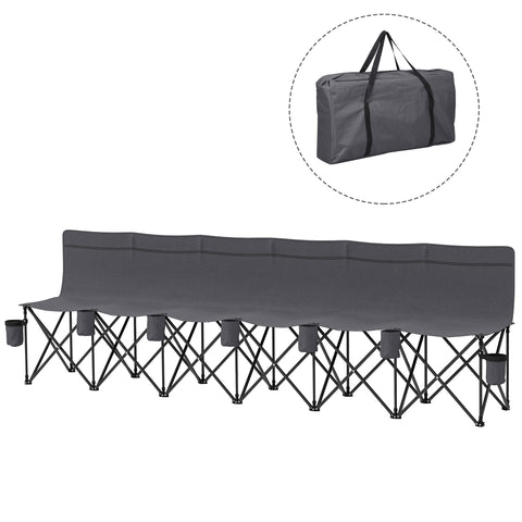 Image of camping furniture - 6 Seat Folding Camping Chair with Cup Holder and Carrying Case for Camping, Picnic, Sports Events,
