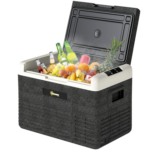Image of electric cooler - 12 Volt Car Refrigerator, 32QT Car Fridge Electric Cooler, 12/24V DC and 100-240V AC, -68-68 ℉, Porta