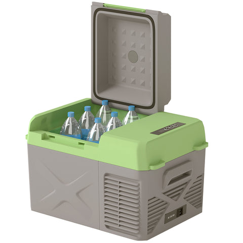 Image of electric cooler - 12 Volt Car Refrigerator, 12QT Car Fridge Electric Cooler, 12/24V DC and 110-240V AC, -4℉~68℉, Portab