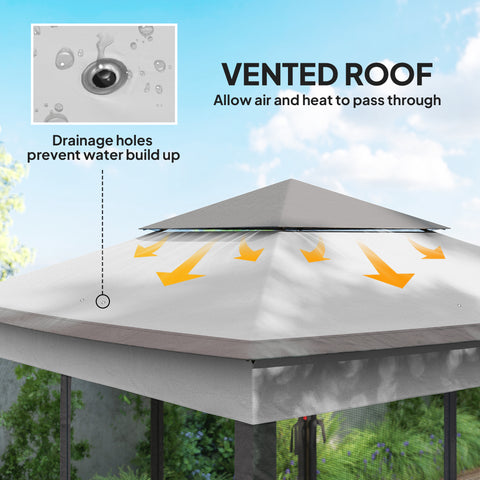 Image of 11' x 11' Pop Up Canopy 2-Tier Soft Top Shelter Event Tent w/ Netting Carry Bag for Patio Backyard Garden, Mixed Grey