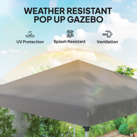 Image of 10' x 10' Pop Up Canopy with Sidewalls, Roller Bag, Height Adjustable Instant Tent for Outdoor, Garden, Patio, Grey