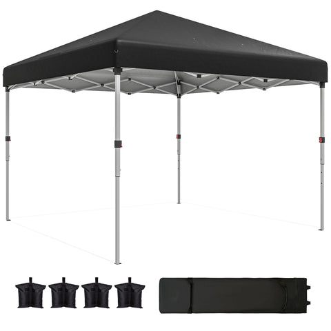 Image of pop up canopy - 10' x 10' Pop Up Canopy with Sidewalls, Roller Bag, Height Adjustable Instant Tent for Outdoor, Garden,