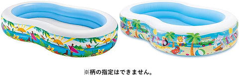 Image of Intex Swim Center Paradise Inflatable Pool, 103" X 63" X 18", for Ages 3+