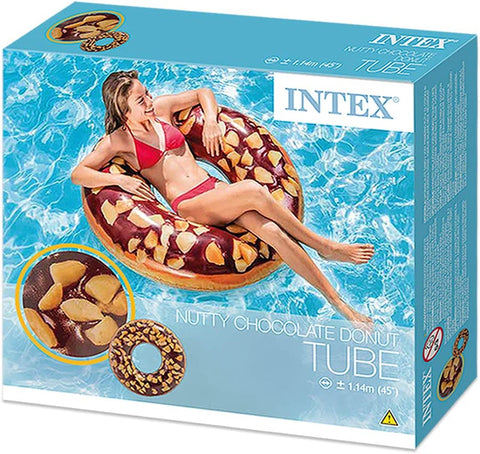 Image of Intex Inflatable Nutty Chocolate Donut Tube