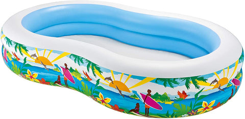 Image of Intex Swim Center Paradise Inflatable Pool, 103" X 63" X 18", for Ages 3+