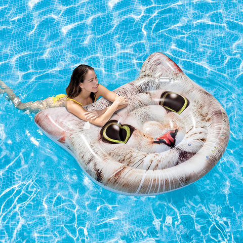 Image of Intex Cat Face Inflatable Island 58in x 53in
