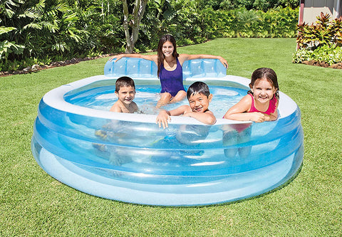 Image of Intex Swim Center Inflatable Family Lounge Pool, 88" X 85" X 30", for Ages 3+