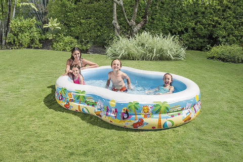 Image of Intex Swim Center Paradise Inflatable Pool, 103" X 63" X 18", for Ages 3+