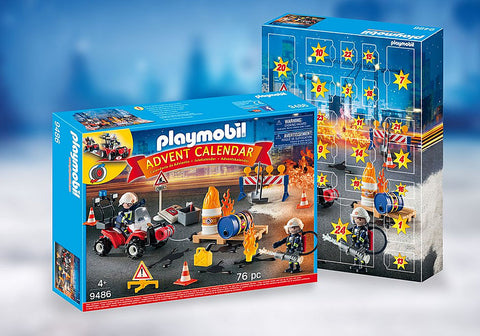 Image of Playmobil 9486 Advent Calendar - Construction Site Fire Rescue
