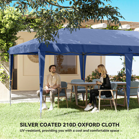 Image of 10' x 20' Outdoor Pop Up Canopy Tent Party Tent Instant Shelter W/ Carrying Bag, Blue