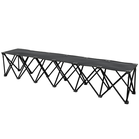 Image of camping furniture -  Portable 6-Seater Folding Camping Chair, Team Bench Chair with Carry Bag for Soccer Football Team, 