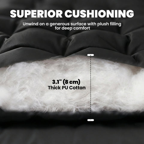 Image of Sleeping Mat, Camping Mat Pad with Elastic Straps, Black