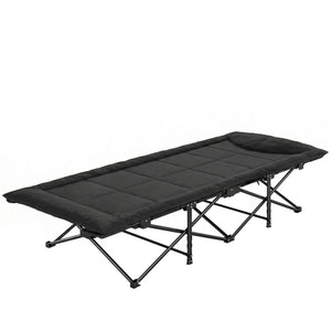 camping cot -  Camping Cot for Adults with Padded Cushion, 31.5" Wide Folding Bed with Carry Bag and Non-Slip Feet, Blac