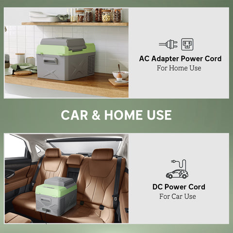 Image of 12 Volt Car Refrigerator, 12QT Car Fridge Electric Cooler, 12/24V DC and 110-240V AC, -4℉~68℉, Portable Refrigerator
